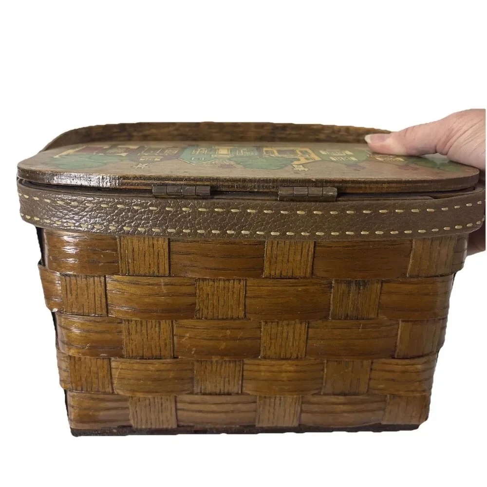 Handcrafted Brown Woven Basket Bag - Picture 8 of 12